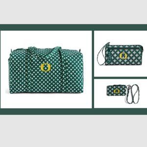Oregon Ducks Vera Bradley Bundle (Large Duffel Bag + Front Zip Wristlet)